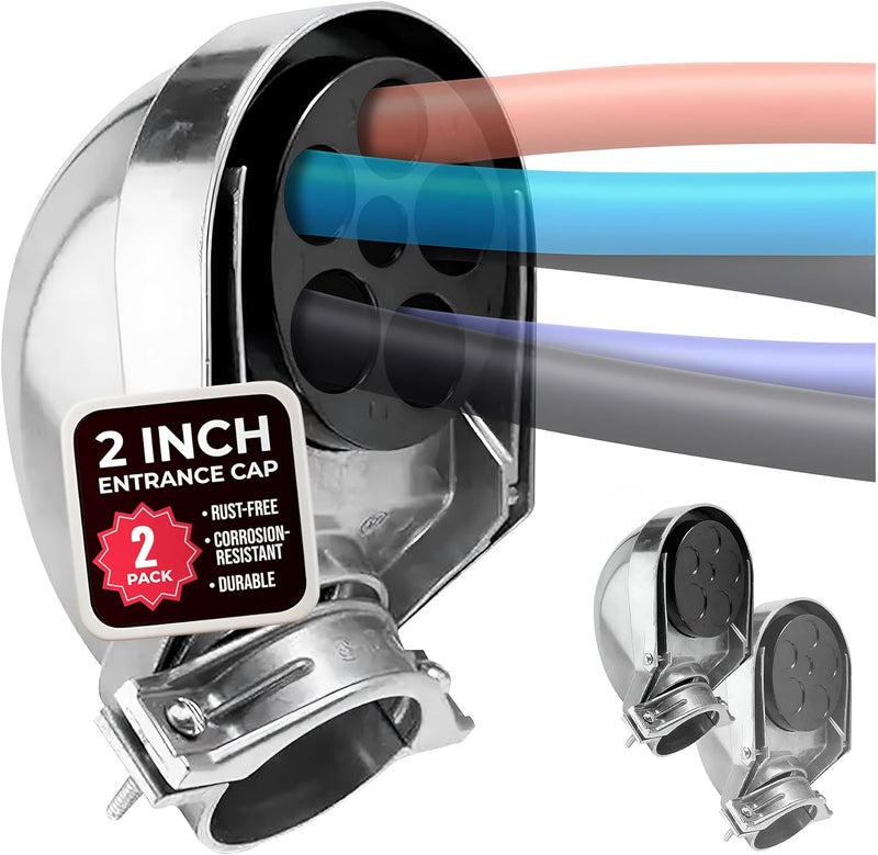 SELECT LIGHTING SELECT 2 Pack Lighting 2 Inch Service Entrance Cap, Weather-Resistant Die Cast Aluminum Entrance Heads with Bar Type Clamp, Rigid Conduit for Pulling Service Drop Conductors - Image 1